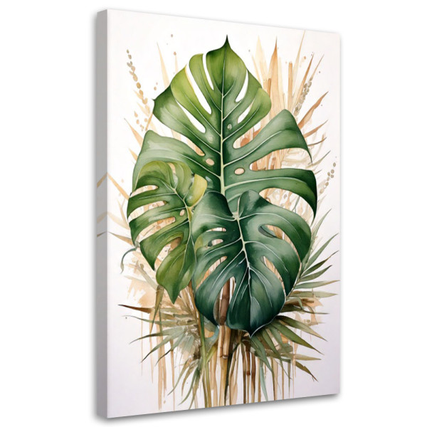 Feeby Obraz nowoczesny, Monstera Liście Botanika 70x100 777669