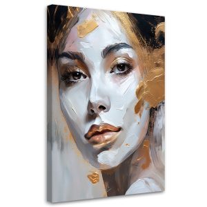 Feeby Obraz nowoczesny, Portret Kobieta Malowane Złoto 40×60 778224 Feeby Obraz nowoczesny, Portret Kobieta Malowane Złoto 40×60 778224