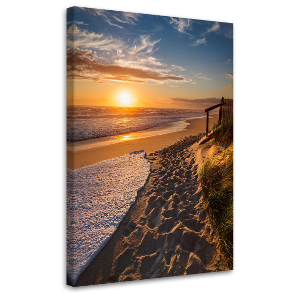 Feeby Obraz nowoczesny, Zachód słońca na plaży pejzaż 80x120 634084