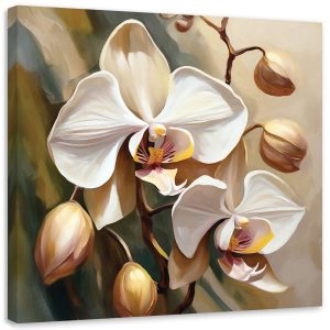 Feeby Obraz, orchidea malowana beżowy 30×30 317057