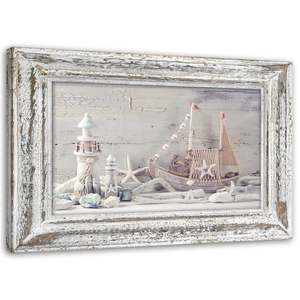Feeby Obraz Pamiątki znad morza shabby chic 120x80 317357
