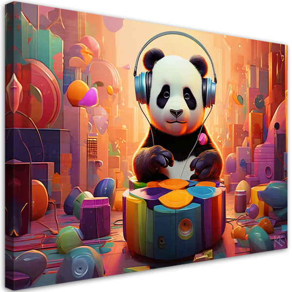 Feeby Obraz, Panda w słuchawkach 120x80 317027