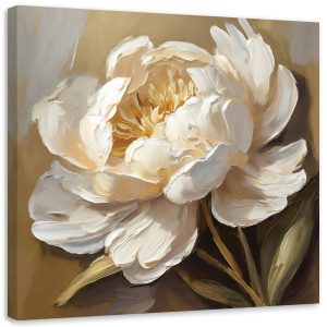 Feeby Obraz, Peonia kremowa jak ręcznie malowana 60×60 317102 Feeby Obraz, Peonia kremowa jak ręcznie malowana 60×60 317102