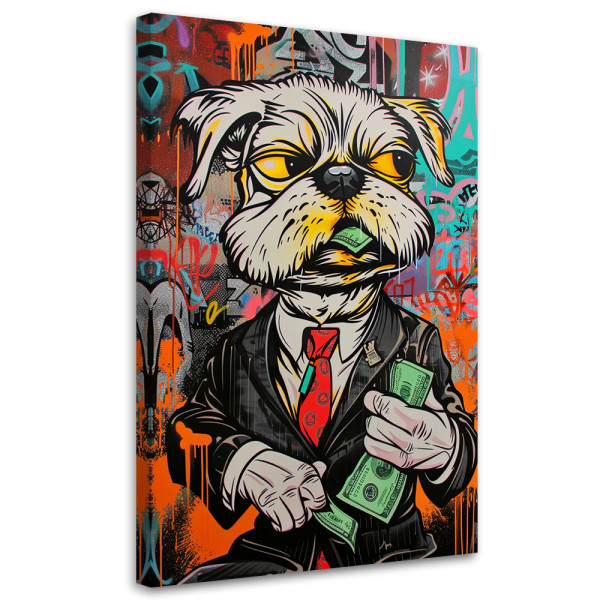 Feeby Obraz, Pies dolary pop art 80x120 317896