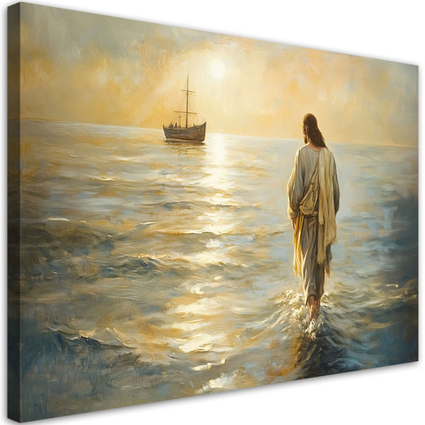 Feeby Obraz religijny, Jezus Chodzący po wodzie 100x70 776119