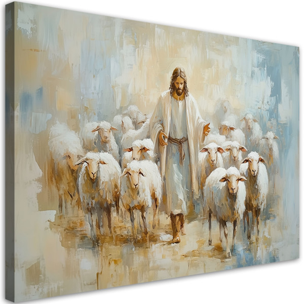Feeby Obraz religijny, Jezus Dobry Pasterz 100x70 776248