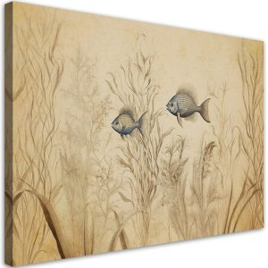 Feeby Obraz – Ryby w stylu boho beżowy 100×70 423773 Feeby Obraz – Ryby w stylu boho beżowy 100×70 423773
