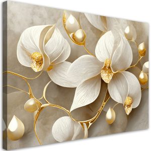 Feeby Obraz, Storczyk glamour złoty 90×60 315784 Feeby Obraz, Storczyk glamour złoty 90×60 315784