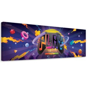 Feeby Obraz, Symbole gry neon 150×50 324377 Feeby Obraz, Symbole gry neon 150×50 324377