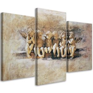 Feeby Obraz tryptyk na płótnie 6 aniołków 150×100 392727 Feeby Obraz tryptyk na płótnie 6 aniołków 150×100 392727