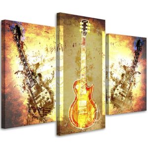 Feeby Obraz tryptyk na płótnie Abstrakcyjna gitara 90×60 409056 Feeby Obraz tryptyk na płótnie Abstrakcyjna gitara 90×60 409056