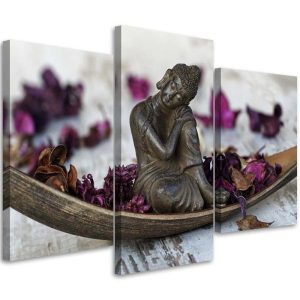 Feeby Obraz tryptyk na płótnie Budda i fioletowe ZEN 150×100 409305 Feeby Obraz tryptyk na płótnie Budda i fioletowe ZEN 150×100 409305