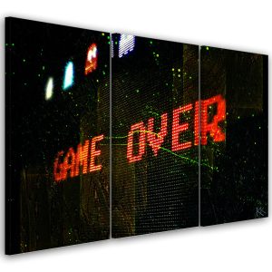 Feeby Obraz tryptyk na płótnie Game Over dla gracza 422754
