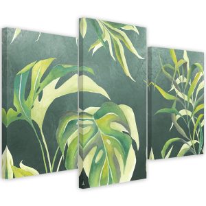 Feeby Obraz tryptyk na płótnie Liście Monstera 421792 Feeby Obraz tryptyk na płótnie Liście Monstera 421792