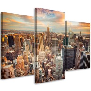 Feeby Obraz tryptyk na płótnie Manhattan USA 90×60 392902 Feeby Obraz tryptyk na płótnie Manhattan USA 90×60 392902