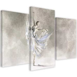 Feeby Obraz tryptyk na płótnie Piruet baletnicy 415918 Feeby Obraz tryptyk na płótnie Piruet baletnicy 415918