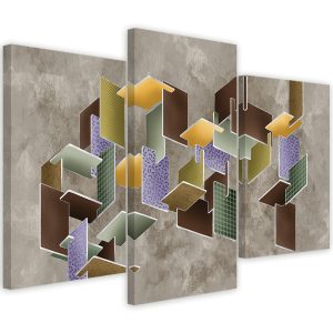 Feeby Obraz tryptyk na płótnie Puzzle 3D 421102 Feeby Obraz tryptyk na płótnie Puzzle 3D 421102