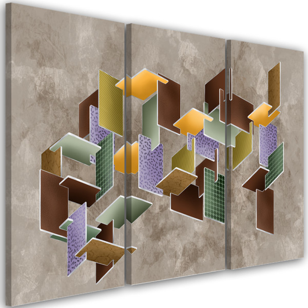 Feeby Obraz tryptyk na płótnie Puzzle 3D 423994
