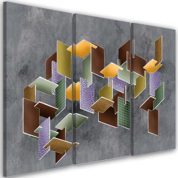 Feeby Obraz tryptyk na płótnie Puzzle 3D 426830