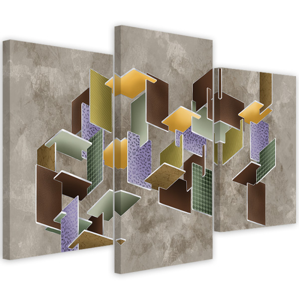 Feeby Obraz tryptyk na płótnie Puzzle 3D 427477