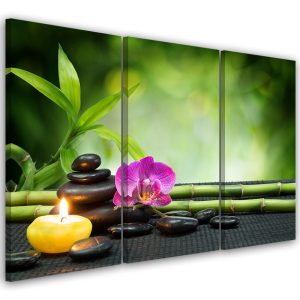 Feeby Obraz tryptyk na płótnie Religijne – Zielony 416852