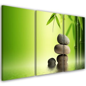 Feeby Obraz tryptyk na płótnie Religijne – Zielony 424383
