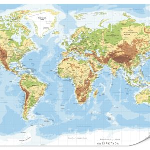 Fototapeta Mapa świata po polsku 450x315cm 987934 Fototapeta Mapa świata po polsku 450x315cm 987934