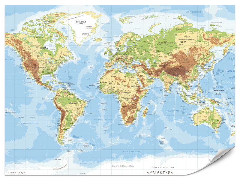 Fototapeta Mapa świata po polsku 450x315cm 987934