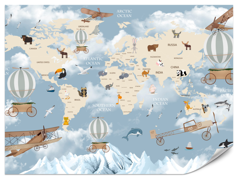 Fototapeta Mapa świata w stylu boho 500x350cm 988289