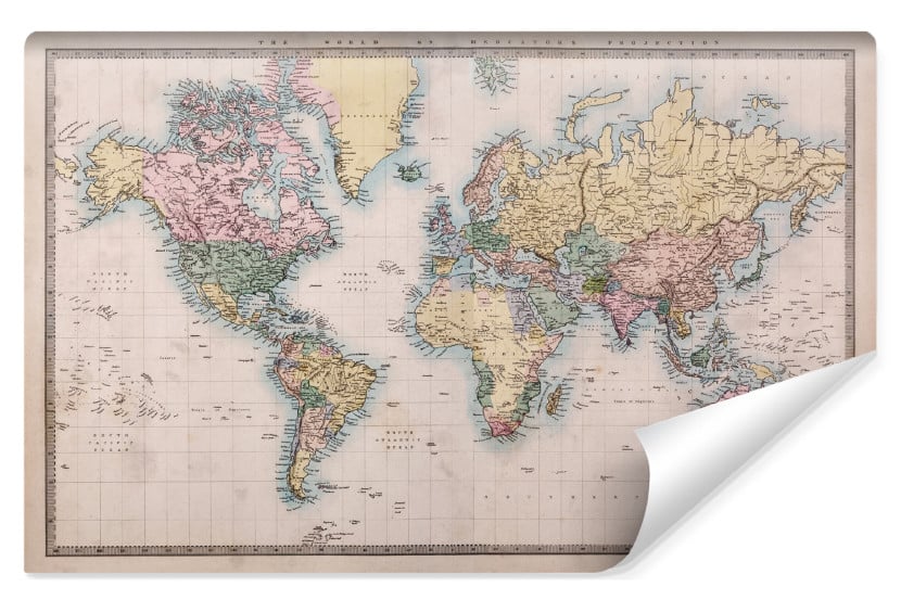 Fototapeta Mapa Świata W Stylu Vintage 208x146cm 238241