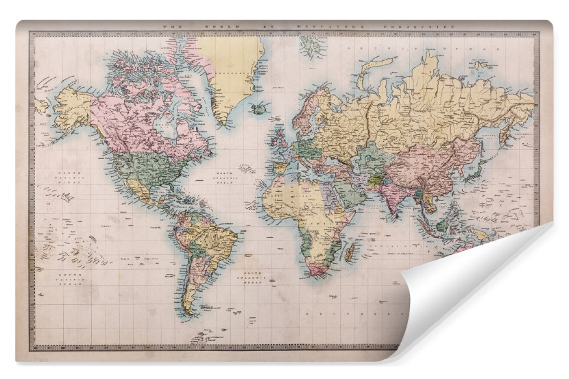 Fototapeta Mapa Świata W Stylu Vintage 315x210cm 238408
