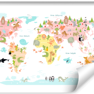 Fototapeta MAPA ŚWIATA Zwierzęta Rośliny 208x146cm 258864 Fototapeta MAPA ŚWIATA Zwierzęta Rośliny 208x146cm 258864