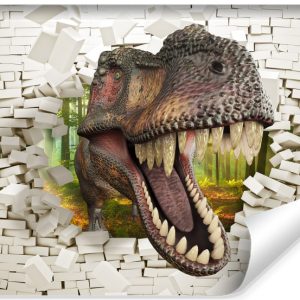 Fototapeta Młodzieżowa DINOZAUR Biała Cegła Mur 368x280cm 236900