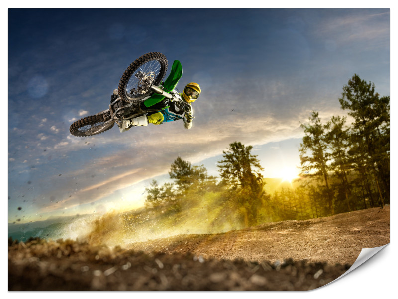 Fototapeta Motocross w powietrzu 150x105cm 986929