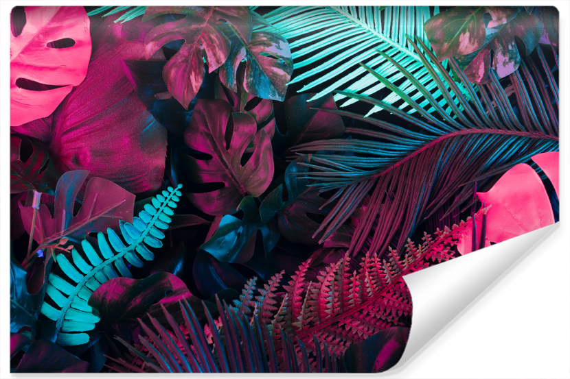 Fototapeta Neonowe LIŚCIE Tropikalne 3D 315x210cm 258725