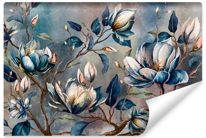 Fototapeta Niebieskie Magnolie Na Betonie 368x254cm 311180