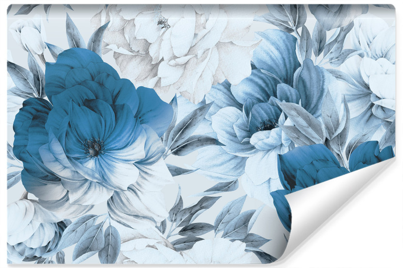 Fototapeta Niebieskie PEONIE Kwiaty Natura 368x254cm 258796