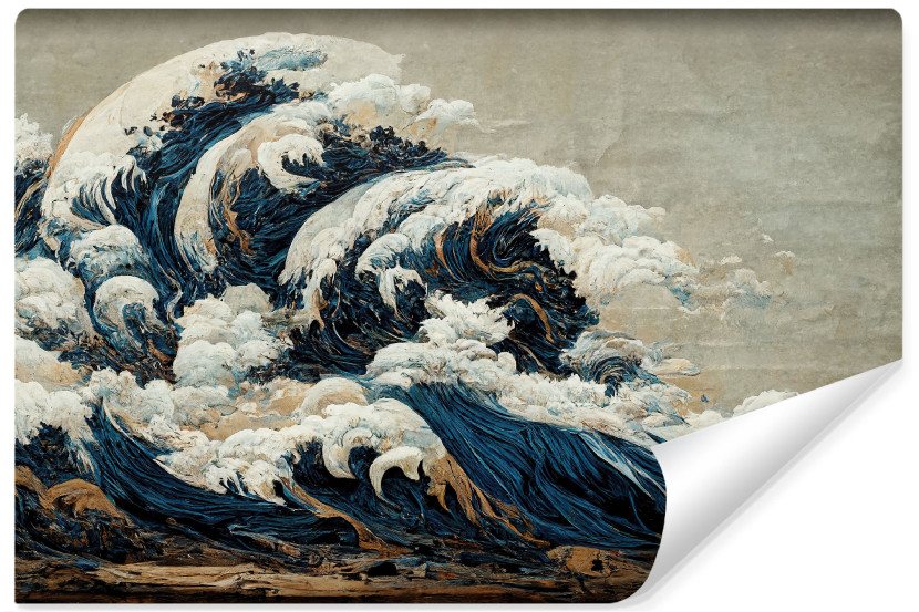 Fototapeta OCEAN Fale Japoński Styl Retro 152.5x104cm 173095