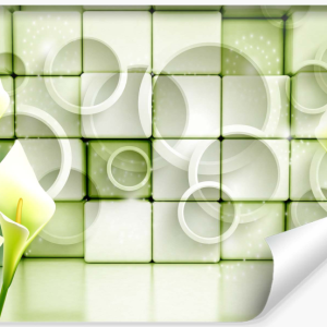 Fototapeta Ozdobna KWIATY Klocki Efekt 3D 300x210cm 268576 Fototapeta Ozdobna KWIATY Klocki Efekt 3D 300x210cm 268576