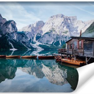 Fototapeta Ozdobna Łódki JEZIORO Braies 3D 208x146cm 259074 Fototapeta Ozdobna Łódki JEZIORO Braies 3D 208x146cm 259074