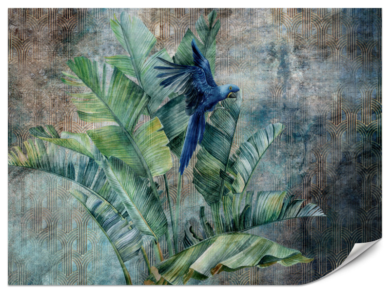 Fototapeta Papuga na drzewie bananowym 450x315cm 989479