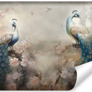 Fototapeta Pawie Beton Kwiaty Róże Vintage 405x270cm 166120 Fototapeta Pawie Beton Kwiaty Róże Vintage 405x270cm 166120