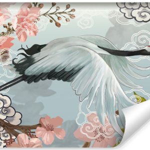 Fototapeta Ścienna ŻURAW Kwiaty Abstrakcja 368x254cm 256405