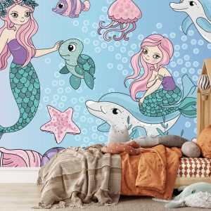 Fototapeta Syrenki z zwierzątkami morskimi 300x210cm 987723 Fototapeta Syrenki z zwierzątkami morskimi 300x210cm 987723