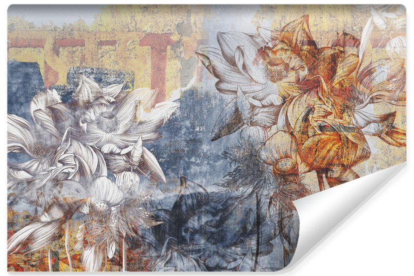 Fototapeta Tropikalne Kwiaty Na Betonie 450x300cm 310987