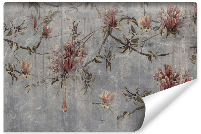 Fototapeta Tropikalne Kwiaty Na Betonie 450x300cm 309475