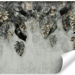 Fototapeta Tropikalne Liście Na Betonie 3D 400x280cm 309506