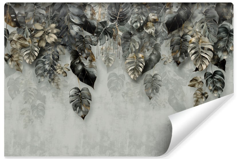 Fototapeta Tropikalne Liście Na Betonie 3D 405x270cm 309500