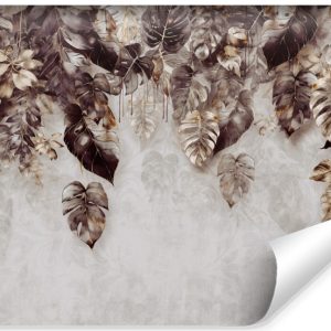 Fototapeta Tropikalne Liście Na Betonie Efekt 3D 315x210cm 309414