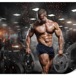 Fototapeta Umięśniony mężczyzna na siłowni 250x175cm 986864 Fototapeta Umięśniony mężczyzna na siłowni 250x175cm 986864